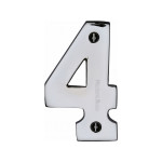 M Marcus Heritage Brass Numeral 4 - Face Fix 76mm Heavy font